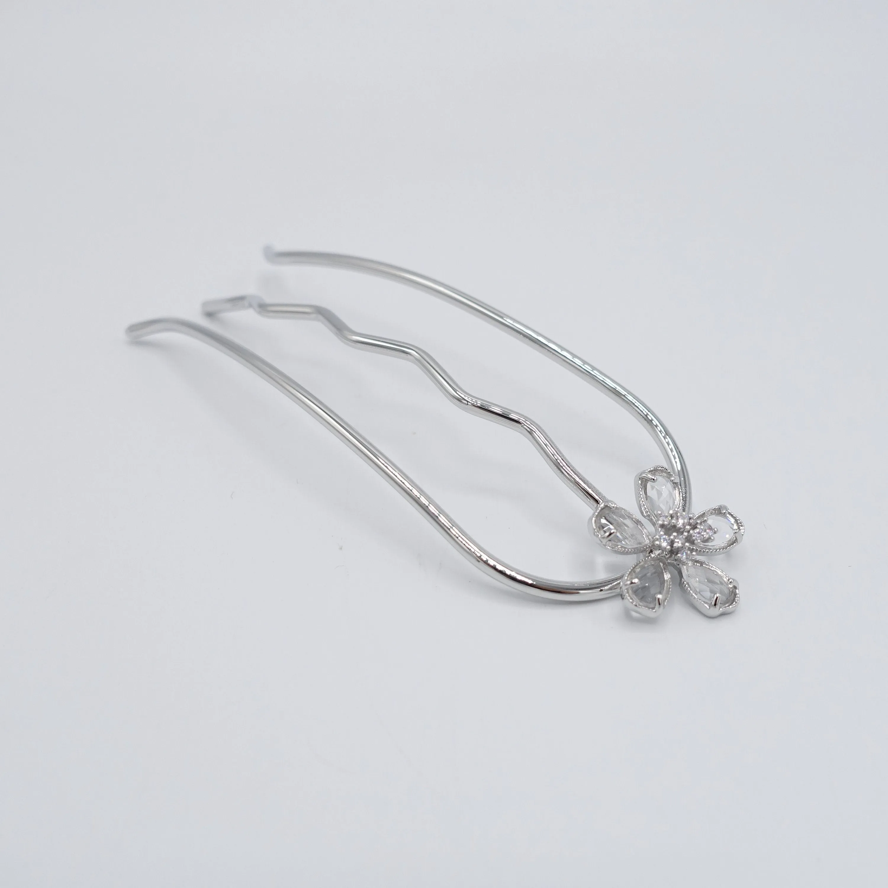 steel hair fork, 3 prong fork, butterfly hair fork, flower hair fork