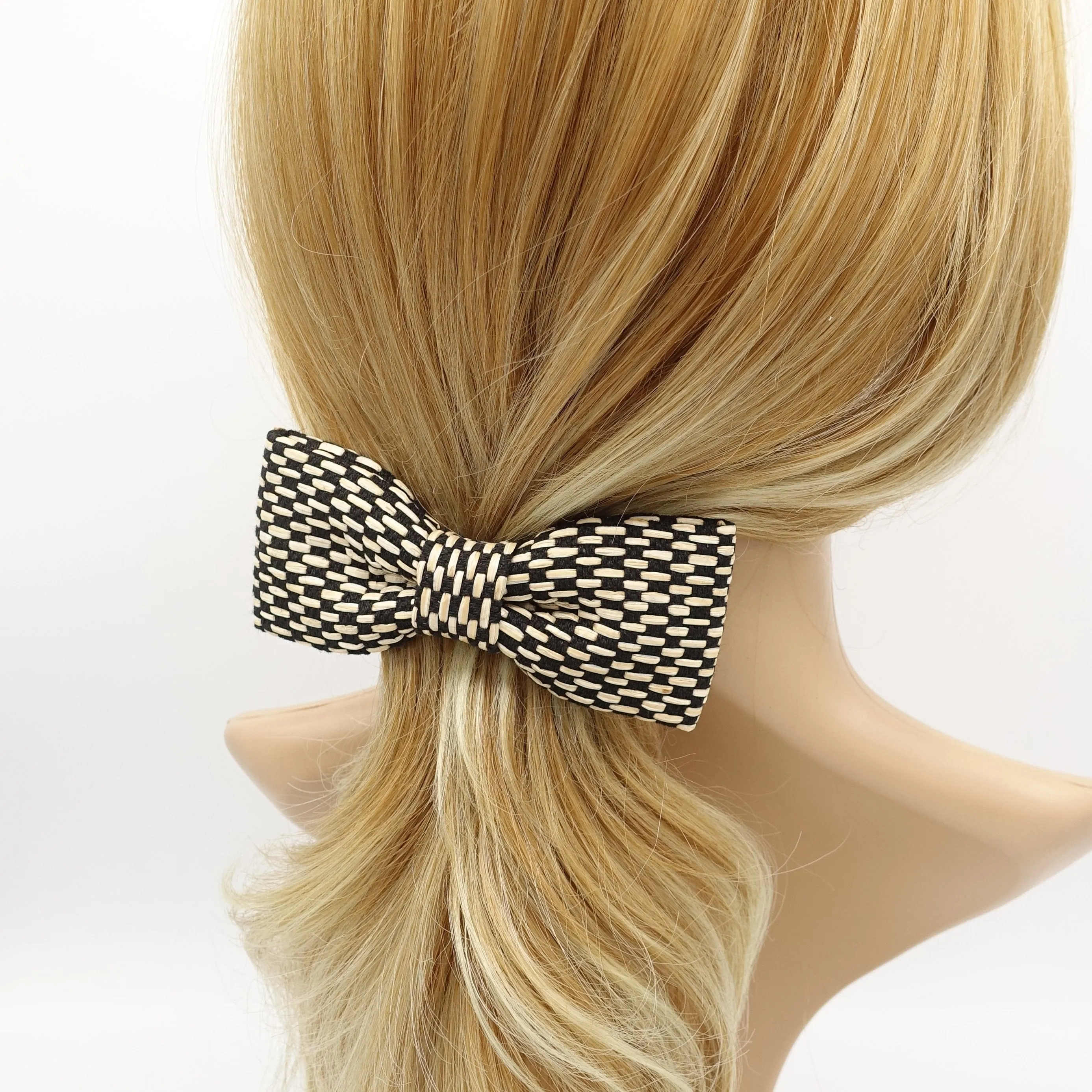 straw hair bow imitated rattan hair accessory for women