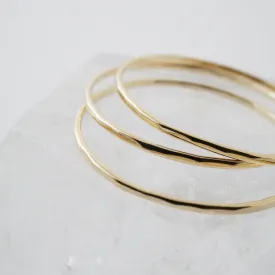 Super Skinny Hammered Stacking Ring Trio