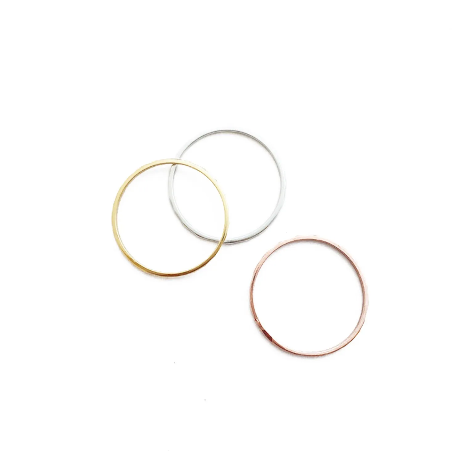 Super Skinny Hammered Stacking Ring Trio