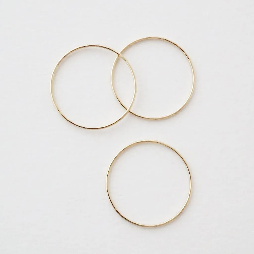 Super Skinny Hammered Stacking Ring Trio