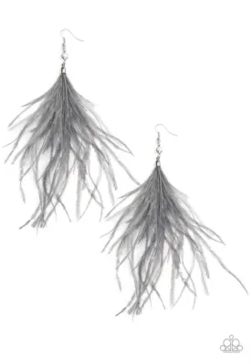 The SHOWGIRL Next Door Silver Earrings - Paparazzi Accessories