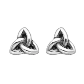 Trinity Celtic Knot Stud Earrings In Sterling Silver