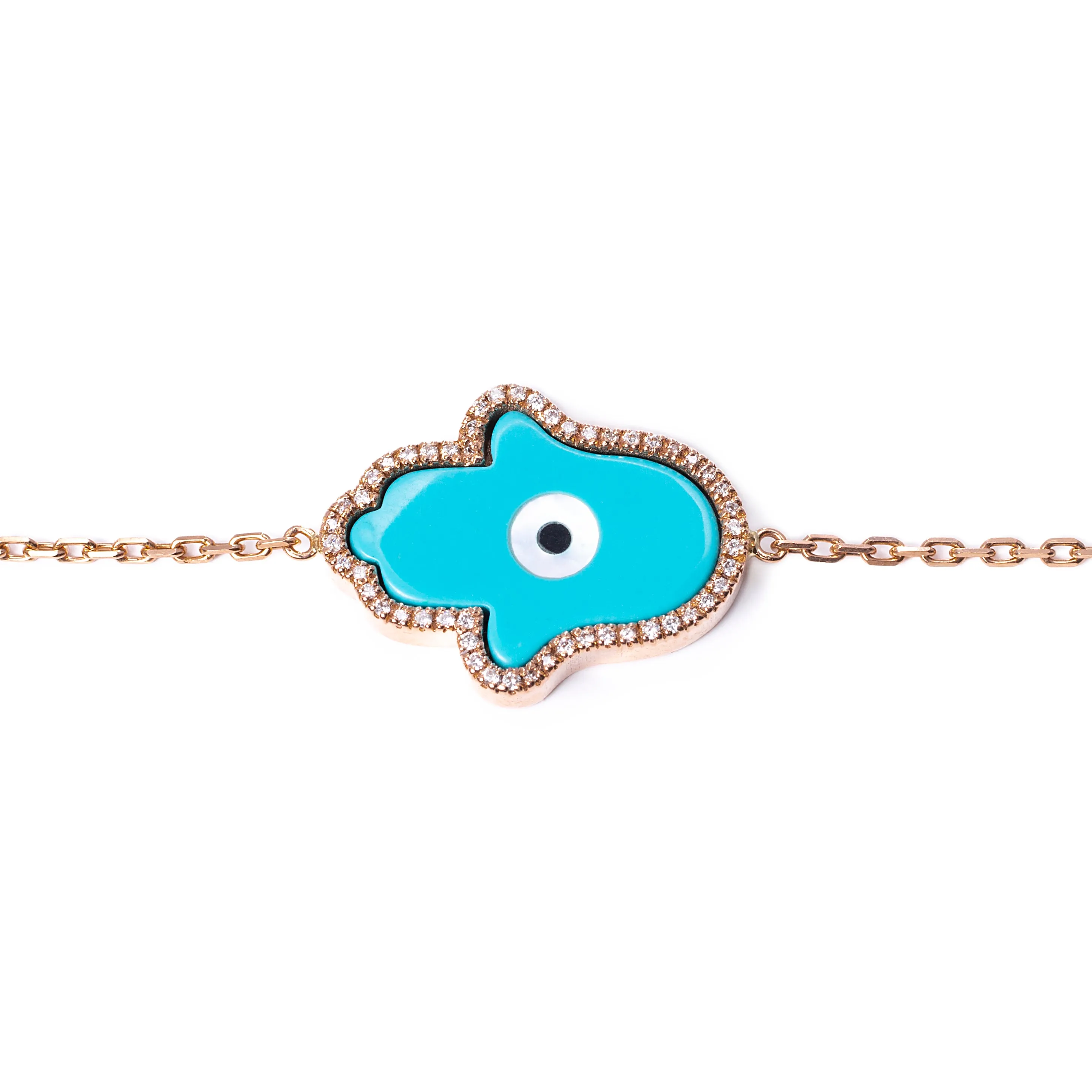 Turquoise Fatima's Hand Bracelet