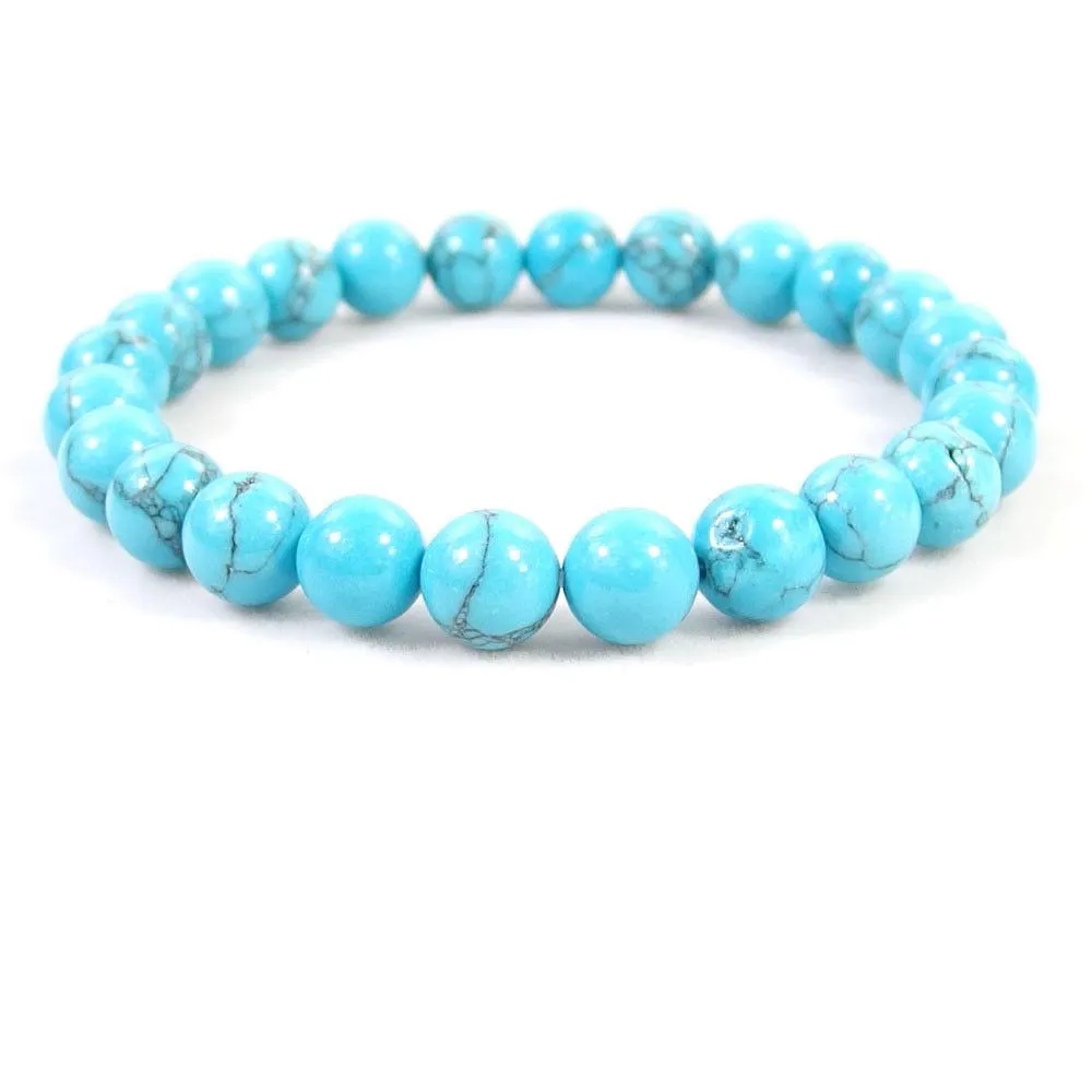 Turquoise Howlite Beaded Crystal Bracelet