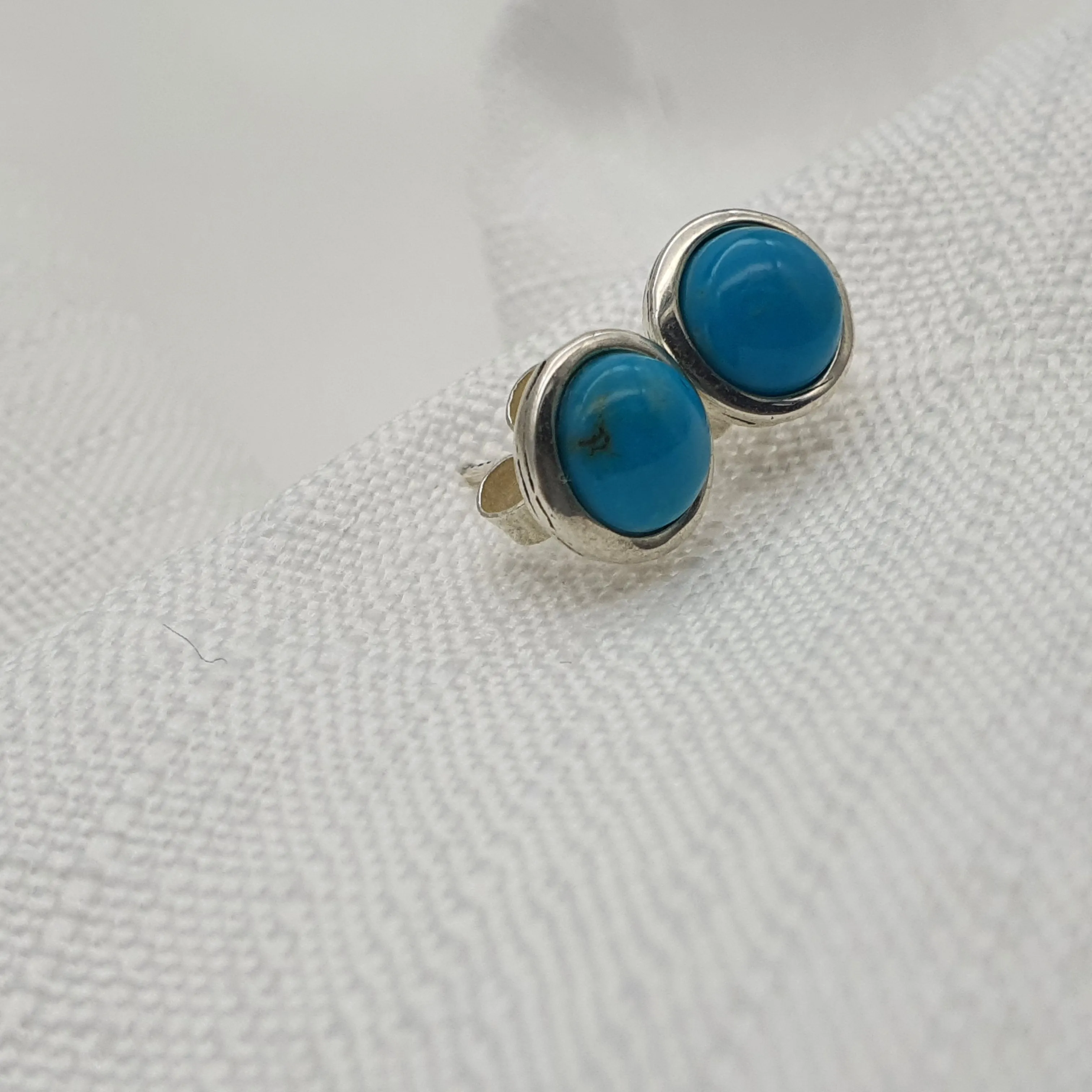 Turquoise Stud Earring, Sterling Silver