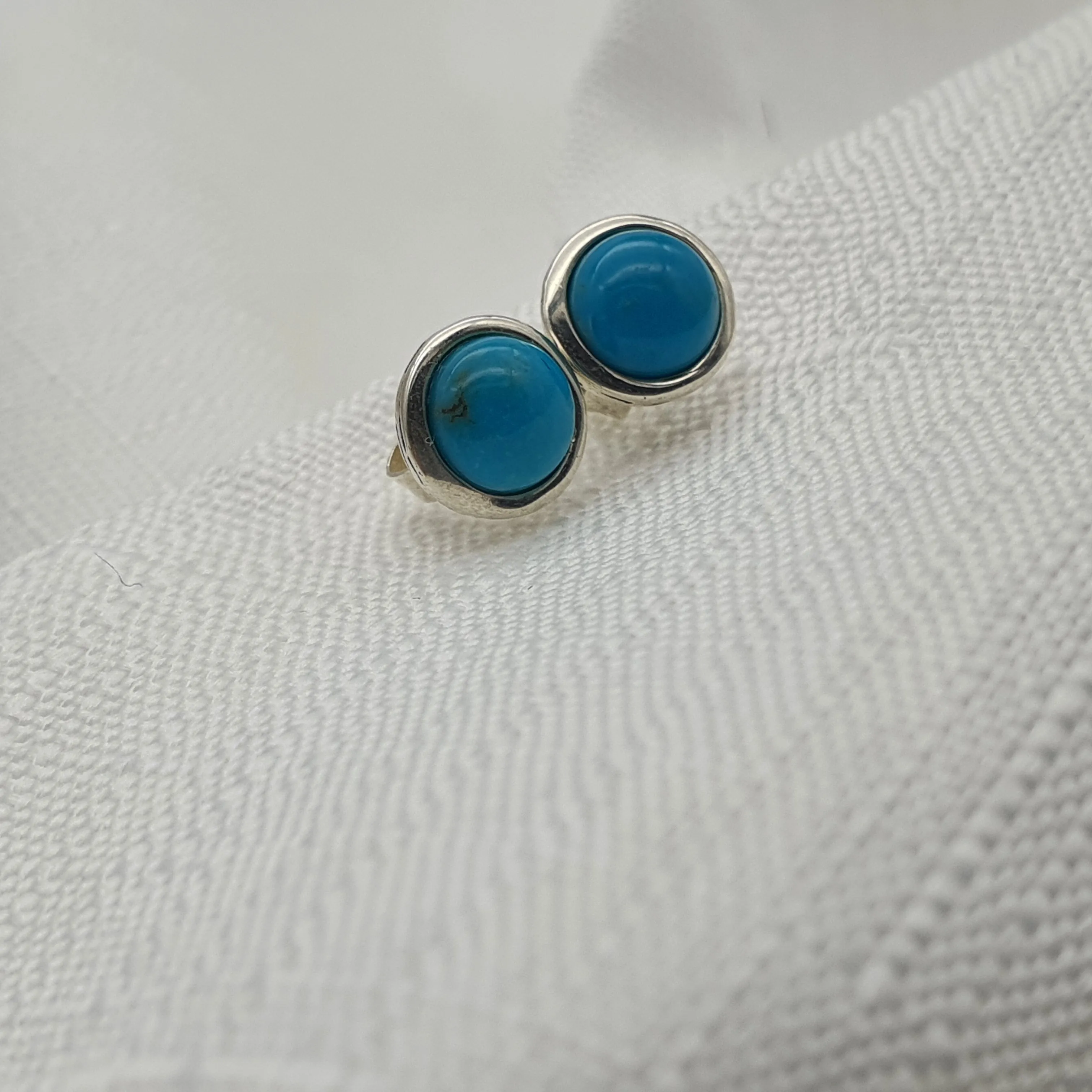 Turquoise Stud Earring, Sterling Silver