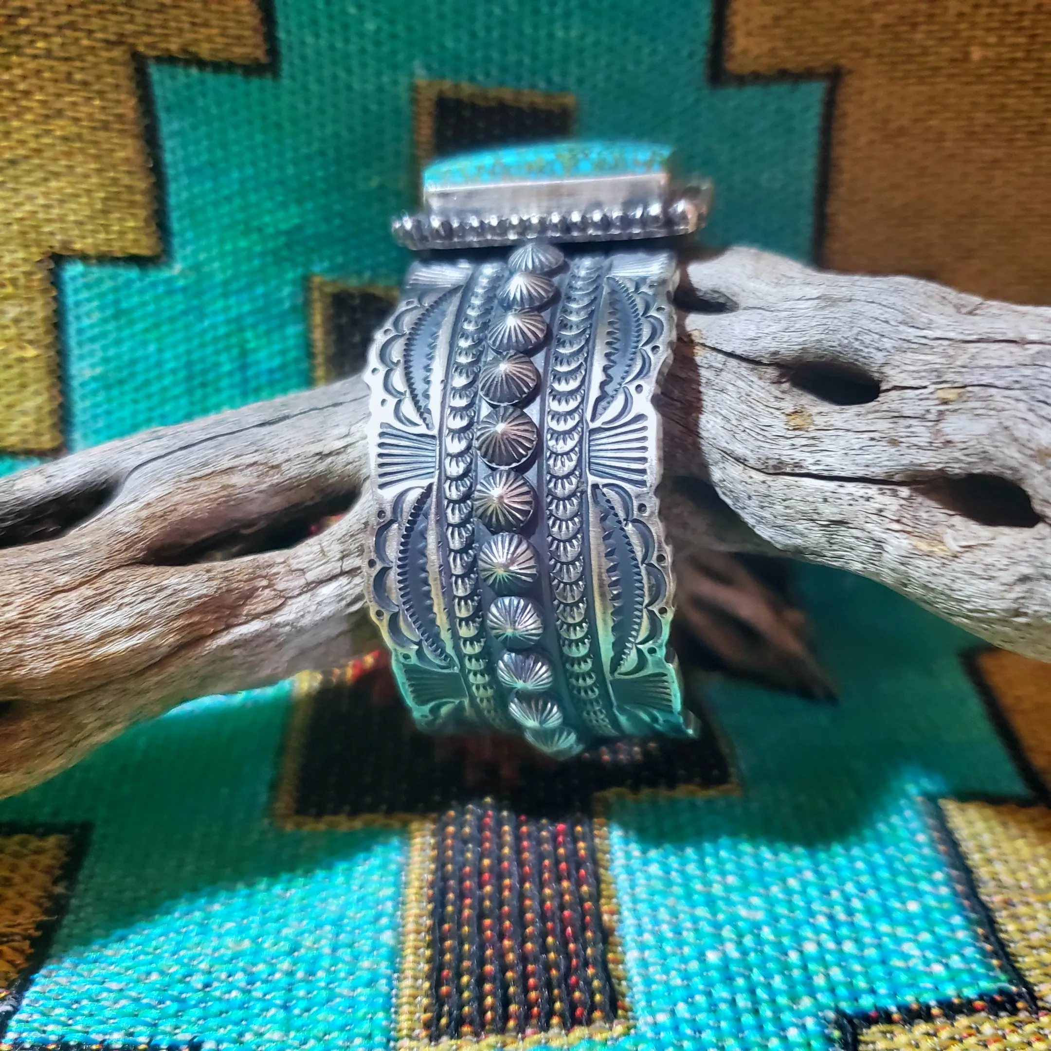 Turquoise Tooled Cuff Bracelet GJ-BRC-0006