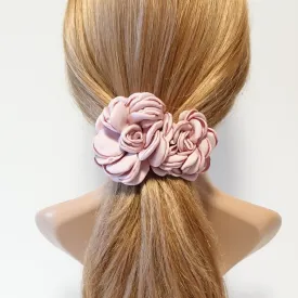 two wild rose flower decorated french hair barrette women hair accessory