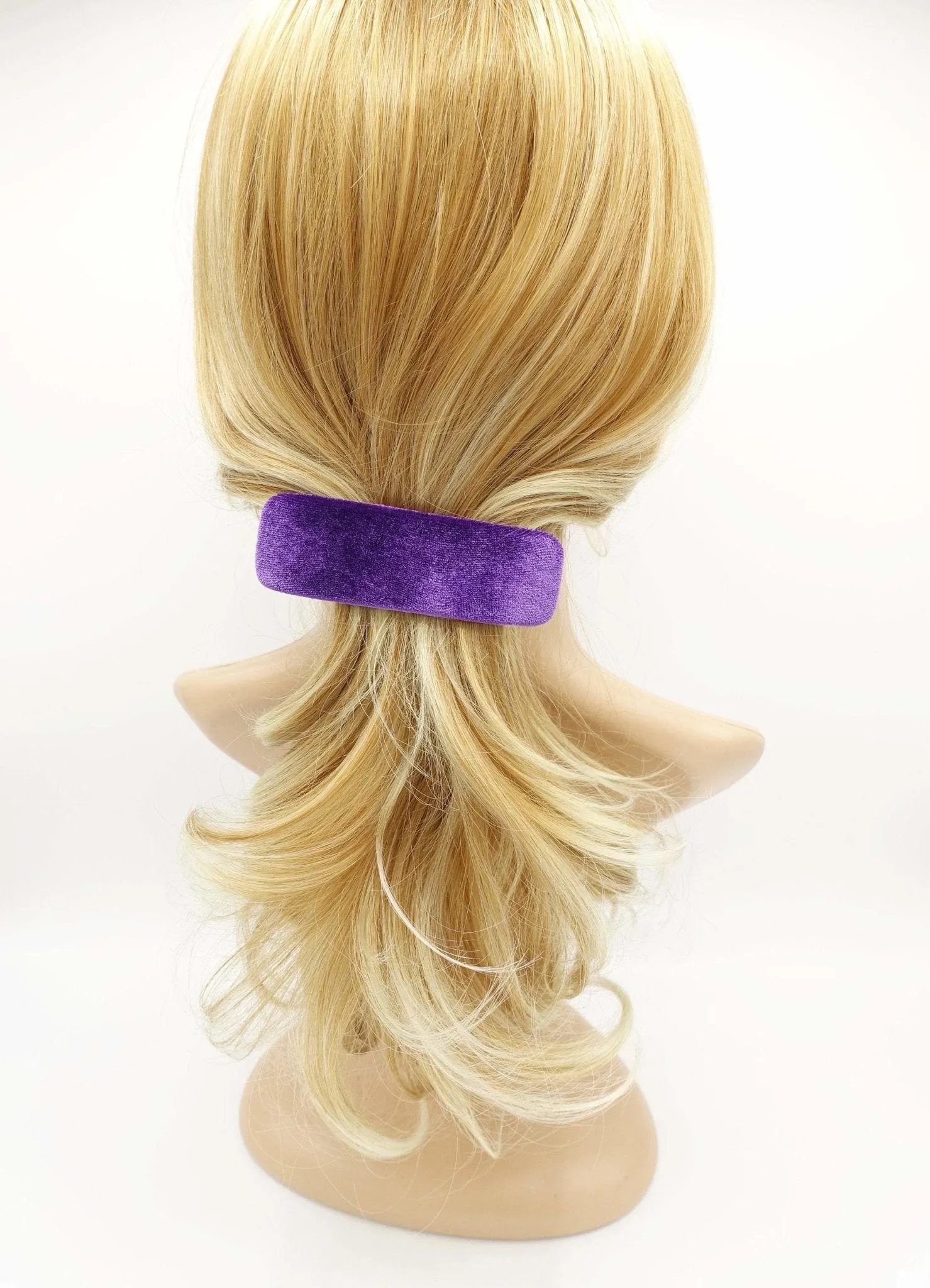 velvet hair barrette rectangle hair accessory for women